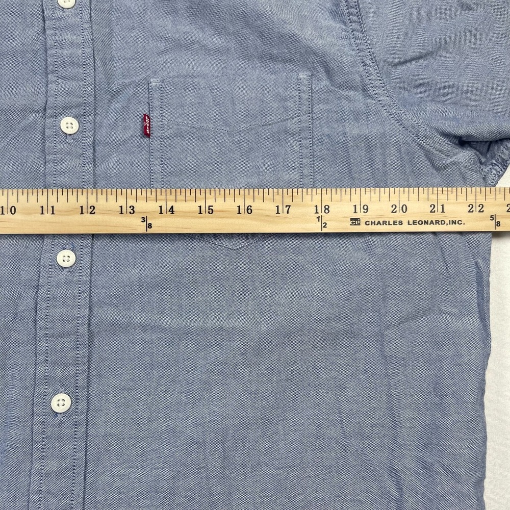 Levi's Shirt Men's Large Blue Standard Fit Pocket Long Sleeve Button-Up Classic - Picture 5 of 11